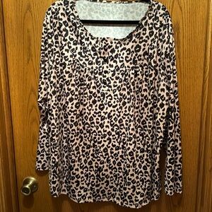 New Long Sleeve Womens Size 4X Leopard Print Top